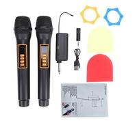 CHEOTIME Microphone sans Fil, Double Microphone sans Fil à fréquence Fixe Rechargeable avec récepteur de réverbération Portable pour Home cinéma, karaoké, fête de Mariage, Chant (1 Receiver with 2