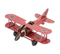 CHEOTIME Modèle de Jouets de l'avion rétro de, décoration d'avion en métal Vintage Mini Petit modèle d'avion Biplane Suspendu Avion pour la Chambre à Domicile décor du Bar de (Yellow) (Red)