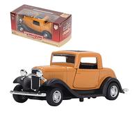 CHEOTIME Modèle de Voiture Vintage Classique 1:32, véhicules de Simulation Antiques en Alliage, Jouet avec Portes ouvrantes à Action de Retrait, modèle de Voitures rétro Vintage de (Jaune)