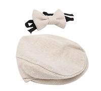 CHEOTIME Newborn Vintage Newsboy Cap, coton plat Cap Noeud papillon pour bébé garçons et filles 0-1 mois pour bébé Photo Props Photographie Ensemble de tenue pour occasions (Gentleman's Baseball Cap