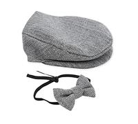 CHEOTIME Newborn Vintage Newsboy Cap, coton plat Cap Noeud papillon pour bébé garçons et filles 0-1 mois pour bébé Photo Props Photographie Ensemble de tenue pour occasions (Gentleman's Baseball Cap