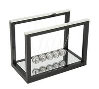 CHEOTIME Newtons Cradle Balance Pendule Balles, balles cinétiques oscillantes avec Base Noire, Outil d'apprentissage éducatif en Physique Scientifique, décoration créative de