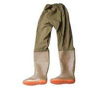 CHEOTIME Pantalon Wader avec Bottes, Pantalon Wader Antidérapant Résistant à l'usure pour Hommes Femmes Pêche Kayak Bas Pied Surf Déneigement (39)