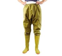 CHEOTIME Pantalon Wader avec Bottes, Pantalon Wader Antidérapant Résistant à l'usure pour Hommes Femmes Pêche Kayak Bas Pied Surf Déneigement (38)