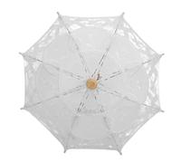 CHEOTIME Parapluie de Mariage en Dentelle, Parapluie en Dentelle de mariée, Parapluie décoratif à Faire soi-même, Accessoire de Photographie, pour décoration de fête de thé, campin (Blanche)