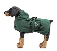 CHEOTIME Peignoir pour Chien, Peignoirs en Polyester Super absorbants pour après Le Bain, Serviette de Bain pour Chiens Mignons, Sangle Ventrale réglable, séchage Rapide, Fournitures de (XS)