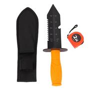 CHEOTIME Pelle dentelée, Pelle en métal Robuste avec Fourreau et Ruban à mesurer, Outil de Jardinage monté sur Ceinture pour Creuser, Planter des trésors