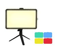 CHEOTIME Petite Lampe de Remplissage carrée de Bureau de 6 Pouces, Panneau Plat LED alimenté par USB, trépied réglable avec 4 filtres de Couleur, kit d'éclairage Portable en plasti
