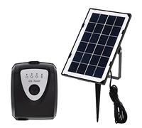 CHEOTIME Pompe à oxygène solaire, pompe à air d'aquarium à faible bruit avec tuyau d'oxygène et pierre à air, pompe d'aération à basse pression pour aquariums, étangs