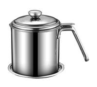 CHEOTIME Pot de filtre à huile en acier inoxydable, passoire à mailles fines de grande capacité, récipient à graisse, récipient à huile de cuisson, pot de filtre à huile (1.3L (201) tape reel Line