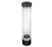 CHEOTIME Réservoir de Refroidissement à Eau, 240 mm * 50 mm Tube Acrylique Computer Water Reseroir G1 / 4in Fil de Refroidissement PC Kit de réservoir avec Support pour Les