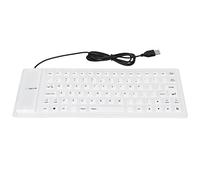 CHEOTIME Roll-up 85 Touches Clavier en Silicone étanche, USB, Pliable et Pliable Tactile Soft-Tactile Portable pour Un Bureau de Voyage Usage (Blanc)