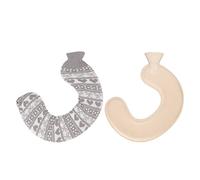CHEOTIME Sac à Eau Chaude en Forme de U, Injection d'eau Douce 1L à Eau Chaude en Forme de Cou, Sac d'eau Chaude à épaule du Cou pour la Chaleur de Voyage et soulagement (Nœud à Arc Gris)