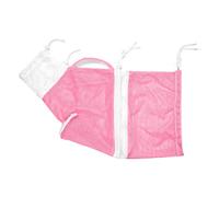 CHEOTIME Sac de Bain/toilettage pour Chat, Sac de Lavage en Maille Respirante et en Polyester Souple, Sac de Douche Anti-Rayures, Sac de Douche réglable pour la Coupe des Ongles, (Blanc Rose)