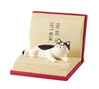 CHEOTIME Soporte Para teléfono Inteligente Con Forma de gato y Libro Lindo de Estilo japonés, teléfono celular versátil de resina sintética Para escritorio, accesorio de decoración de