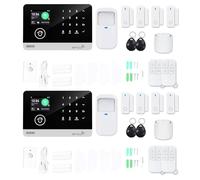 CHEOTIME Système d'alarme Domestique sans Fil 4G et WiFi, système d'alarme 11 Langues pour la sécurité de la Maison, système de sécurité Domestique Intelligent avec Carte IC TY (Version UE)