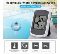 CHEOTIME Thermomètre à Piscine Flottante, mesureur de température sans Fil, thermomètre à Piscine avec Affichage IP67 pour la Surveillance de la Piscine extérieure intérieure