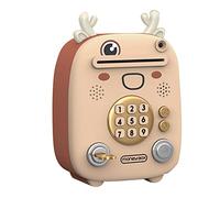 CHEOTIME Tirelire chantante, Jouet éducatif pour économiser de l'argent avec Fonction Musicale, déverrouillage par clé et appels d'animaux pour Enfants, Anniversaire, Vacances, (Biche)