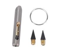CHEOTIME Titanium Keychain Pen, Retractable Portable Everlasting Graphite Alloy Pencil Mini Writing Tool with 2 Nibs for Sketch Drawing Writing