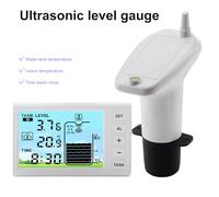 CHEOTIME Ultrasonic Liquid Level Sensor, Wireless Water Level Sensor Wireless Water Tanks Depth Meter with Temperature Time Display