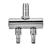 CHEOTIME Vanne de contrôle du débit d'air pour Aquarium 2/4/6 Voies, vanne à Levier de contrôle du débit d'air, Distributeur en Acier Inoxydable, Accessoires de Pompe pour Aquarium (Splitteur à Deux