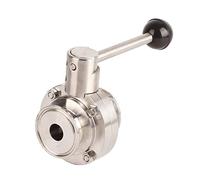 CHEOTIME Vannes papillon à trois pinces de diamètre extérieur de 0,75 pouces avec poignée de traction, triple pince et joint en silicone, raccords sanitaires en acier inoxydable (Diamètre extérieur