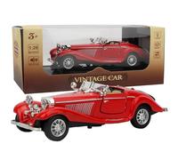 CHEOTIME Voiture Jouet Vintage Classique, série 1953, échelle 1 : 28 O, modèle en métal moulé sous Pression de 5 Pouces, 6,5 * 2,4 * 1,8 Pouces, Voiture Jouet Classique avec (Rouge)
