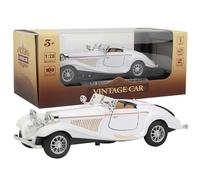 CHEOTIME Voiture Jouet Vintage Classique, série 1953, échelle 1 : 28 O, modèle en métal moulé sous Pression de 5 Pouces, 6,5 * 2,4 * 1,8 Pouces, Voiture Jouet Classique avec (Blanche)