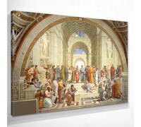 CheQuadro! École d'Athènes de Raphaël, grand tableau de haute qualité imprimé sur toile, art fin, monté sur châssis prêt à accrocher bsa34-170x120 cm