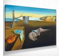 CheQuadro! La persistance de la mémoire Salvador Dali, grand tableau imprimé sur toile de haute qualité, fine art, encadré prêt à accrocher bsa23-50x70 cm