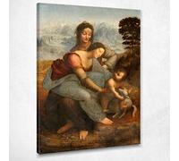 CheQuadro! La Vierge Et L'Enfant Avec Sainte Anne Da Vinci Leonardo Cadre ldv12, 100 x 70 cm