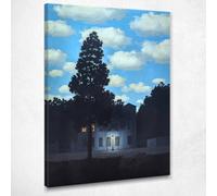 CheQuadro! L'empire des lumières Magritte, grand tableau de haute qualité imprimé sur toile, beaux-arts, encadré prêt à accrocher bsa19-50x70 cm