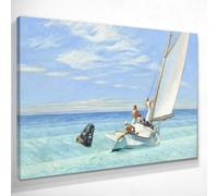 CheQuadro! Risacca Ground Swell Edward Hopper, grand tableau imprimé sur toile de haute qualité, art fin, sur châssis prêt à accrocher bsa32-130x90 cm