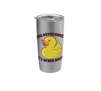 CHER AUTOCORRECT, IT'S NEVER DUCK! Funny Texting Fuck Meme Gobelet isotherme en acier inoxydable double paroi