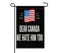 Cher Canada, nous le détestons aussi, drapeaux de jardin anti-politiques pour la décoration, drapeaux de jardin de 12 x 18 pouces, tapisserie double face, cadeaux décoratifs pour les vacances, la fer