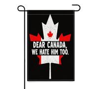 Cher Canada, nous le détestons aussi, drapeaux de jardin anti-politiques, tapisserie double face de 12 x 18 pouces pour décoration extérieure saisonnière de ferme