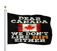 Cher Canada, nous ne l'aimons pas non plus, drapeau pour l'extérieur de la maison 3 x 5 pieds avec œillets en laiton, couleur et décoloration, décoration intérieure et extérieure