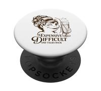 Cher Difficile et Parler en arrière Style Vintage Mignon PopSockets PopGrip Adhésif