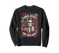Cher Difficile Parle de Dos Squelette drôle café Amusant Maman Sweatshirt