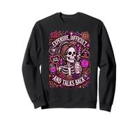 Cher Difficile Parle de Dos Squelette drôle café Amusant Maman Sweatshirt