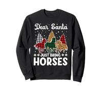 Cher Père Noël, apportez des Chevaux ELF Santa Leopard Sweatshirt
