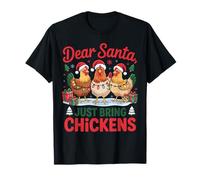 Cher Père Noël, apportez des Poulets, des Poules de Noël drôles T-Shirt