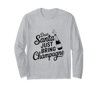 Cher Père Noël, apportez du Champagne pour des Vacances Amusantes Manche Longue