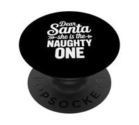 Cher Père Noël, C'est la vilaine - Funny Christmas PopSockets PopGrip Adhésif