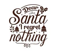 Cher Père Noël, je ne regrette rien de Noël Décorations murales en vinyle 54.6x60.2cm Décoration de carrosserie Café