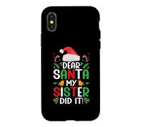 Cher Père Noël, ma sœur l'a Fait Un Noël drôle, Mignon, Joyeux Noël Coque pour iPhone X/XS