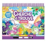 Marie Fargeot – Cherche et trouve : Licornes – Livre-jeu relié avec 1 feutre effaçable