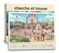 Cherche et Trouve pour enfants 3 à 6 Ans - Jeu d’observation réutilisable - Cahier d'activité, 10 Grandes scènes effaçables, A-Z alphabet et Écriture - Livre avec feutres et effaceur - 30x40cm