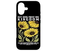 Cherchez d'abord Le Royaume de Dieu Tournesol Religion chrétienne Coque pour iPhone 17