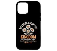 Cherchez d'abord son royaume, marguerite florale chrétienne Coque pour iPhone 12 mini